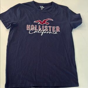 Hollister Dark Blue Tee with Red Logo